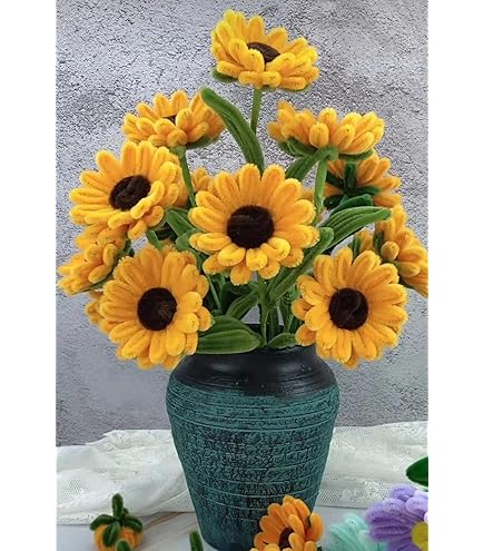 Kit Fai Da Te Fiori Di Margherita - 300 Scovolini Ciniglia Per Creazioni Creative - Foto 2