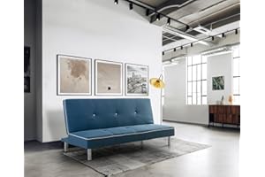 Home Heavenly - Sofá Cama Sol Clic clac 3 plazas, sofá Cama economico, Moderno, Plegable Color Azul