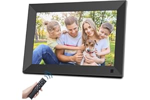 Aorpdd Digital Photo Frame, 10.1 Inch HD IPS Screen Digital Picture Frame, Remote Control Electronic Photo Frame Support 1080P Video/Auto-Rotate/Image Preview/ MP3/ Calendar Clock/USB, Black