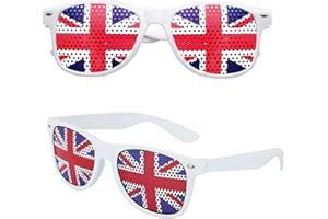 BITOWO 2 Pcs Union Jack Glasses Union Jack Sunglasses Shutter Shades British Flag Glasses Union Jack Accessories Women Kids Union Jack Novelty Glasses Adults UK England Great Union Jack Party Glasses Plastic