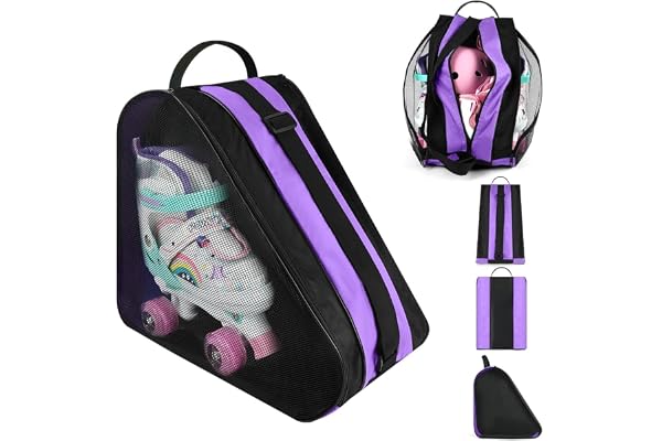 flintronic Sac de Patinage à roulettes, 39 * 28 * 40cm Sac Patins à Glace et à roulettes, Sacs à Chaussures de Ski avec Bandoulière Réglable, Grande Capacité, Transport pour Femmes et Hommes