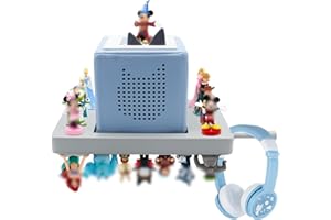 ‎CYEEHXIN Cyeehxin Regal für Toniebox, Kopfhörer und Tonie Figuren - Kinder Wandregal Passend für Toniebox Starterset Musikbox, Musikboxregal für Baby und kinderzimmer Aufbewahrung, Grau