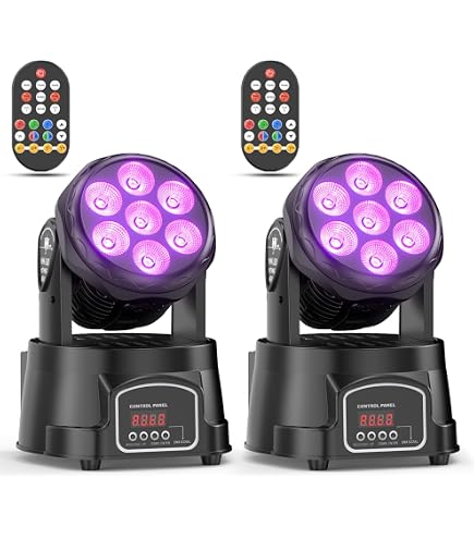 Lampe DJ Moving Head LED 105W – Contrôle DMX512 – 7x10W RGBW – Pour Fêtes & Événements – Avec Support