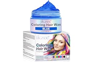 QUROMOJY Cire Colorante Cheveux pour Homme Femme Enfants,Teinture Cheveux,Coloration Cire de teinture capillaire Temporaire colorée pour Fêtes,Halloween ou Cosplay (Bleu)
