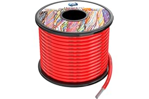 HAERKN 1.3mm² 16awg Silicone Electrical Wire Cable Red 15Meters 16 Gauge Hookup Wires kit Stranded Tinned Copper Wire Flexible and Soft High Temperature Resistance