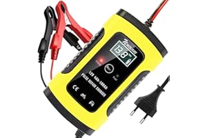 NWOUIIAY Chargeur de Batterie Auto 6A / 12V Chargeur de Batterie Intelligent LCD Écran avec Protections Multiples Type de réparation pour Voiture Moto ou Bateaux