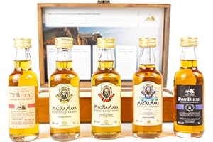 ‎THE WINE GUYS The Wine Guys Pràban na Linne Whisky Probier- & Geschenkset – 5 x 50 ml Miniaturen in Holzkiste, Té Bheag, MacNaMara, Rum Finish, Port Finish, Poit Dhubh 8