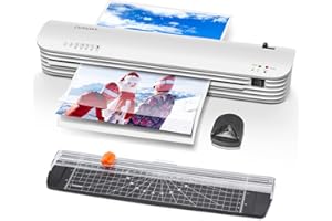 Dekewe Plastifieuse A3 A4 A5 A6, Photo Machine à Plastifier, Deux Rouleaux avec 20 Pochettes de Plastification pour Bureau, Maison, École etc