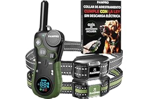 PAWPRO Collar de Adiestramiento, Conforme Nueva Ley Española de Bienestar Animal, Alcance XXL 3 km, Modo Luz Nocturna, BIP Vibración Boost, Apto para Todos los Perros, Resistente al Agua (2 Collares)