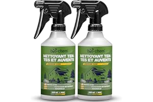 BIO-CHEM CLEANTEC Bio-chem - Nettoyant pour auvent, marquise, tente de toit 2x0,5L - Produit pour laver la toile de tente, la toile de l'auvent de camping-car, caravane, tente toit voiture - Produit écologique textile