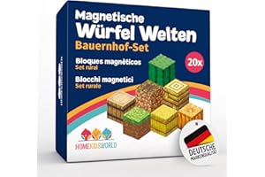 Home Kids World Magnetische Bausteine - Bauernhof AddOn - enthält 20 Magnetbausteine im Bauernhof -unabhängig laborgeprüft, Flexible Bauweise