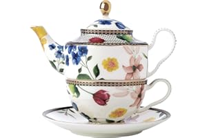 Maxwell & Williams Teas & C's Teapot for One - Juego de tetera y taza (porcelana, 380 ml)