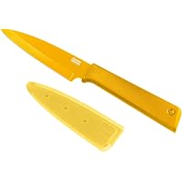 Kuhn Rikon Nonstick Serrated Paring Knife - 4.5 Inch Blade, Yellow Coating, Includes Safety Sheath - View #10