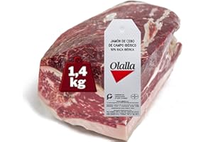 OLALLA 1.4 kg Maza de Jamón de Cebo de Campo Ibérico 50% Raza Ibérica Deshuesado - Jamon Iberico de elaboracion tradicional - Embutidos Ibericos