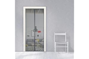 Liveinu Mosquitera Puertas Fibra De Vidrio Incombustible Mosquitera Magnética Automático para Puertas Cortina de Sala de Estar la Puerta del Balcón Puerta Corredera de Patio Gris 100x200cm