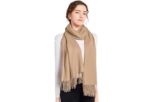 ELF KUCKUCK Kuschelige Warme Winter Schals - Langer Damen Schal mit Baumwolle Fransen - Kaschmir Gefühl