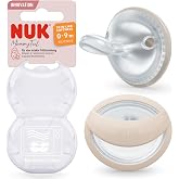 NUK MommyFeel Baby Pacifier | 0-9 Months | Breastfeeding Friendly Pacifiers | BPA-Free Silicone | Greige &amp; Sandstone | 2 Pack