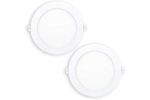 Popp® Pack x2 Placa Downlight LED Empotrable Circular 12W Luz cálida 3000K 1020Lm Corte de Techo Ø155mm chip SMD2835, para cocina,pasillos,domitorio,salón (12W 3000K)