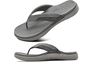 ONCAI Chanclas sandalias de cuero para hombre, sandalias con soporte para el arco, toboganes deportivos, pantuflas con suela de espuma para Yoga EU 40-49