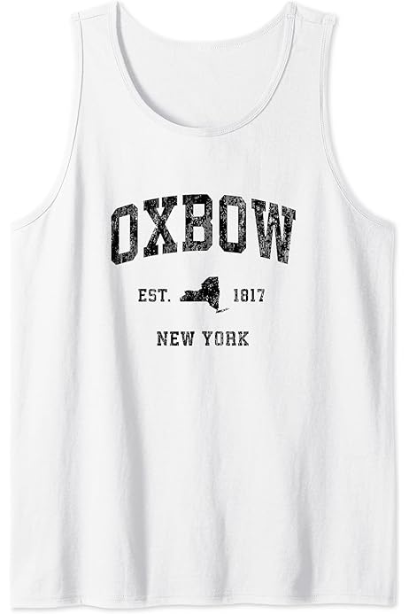 T-shirt Femme Vintage Oxbow New York - Design Sportif Old School - Col En V - Cadeau Souvenir De Voyage - Taille Classique Légère