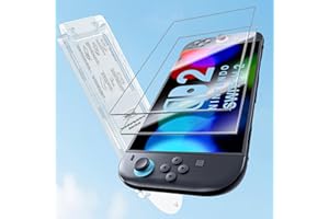 Pozlle 3 in 1 screen protector for Nintendo Switch 2,Pack of 2 HD 9H Hardness Tempered Glass + Mounting Aid for Protective Films,Easy to Install,Bubble-Free,Touch Sensitive,Scratch-Resistant