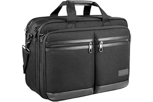KROSER 18" torba na ramię na laptopa stylowa teczka na laptopa do 17,3", wodoodporna, rozciągliwa z kieszeniami RFID dla mężczyzn