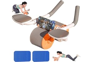 DRZHEAM Rueda de abdominales, 2 en 1 para entrenamiento de abdominales, rueda para entrenamiento de fuerza abdominal, rueda de abdominales para fitness, rueda de ejercicios Dynamic Core Trainer Plank Wheel para gimnasio en casa Fitness