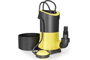 WILTEC Bomba para aguas residuales caudal 5000l/h, 250W, altura de 6m, transporta partículas de hasta Ø5mm