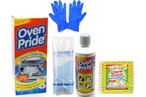 TOPEST Oven Cleaner- Oven Pride Oven Cleaner- 500 ML Bottle - Bags, Gloves and Instructions Included - Complete Oven Cleaning Kit with 1 Pack Elbow Grease Power Cloth