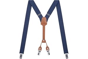 Action Ward Damen-Hosenträger – 2,5 cm breit – Y-Rücken mit 4 Clips, Skinny Damen-Hosenträger, Marineblau, adult, adjustable