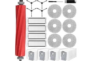 Liveryde Pièces de rechange compatibles avec Roborock Q Revo, pour Qrevo aspirateur robot accessoires, 1 brosse principale, 4 brosses latérales, 4 filtres, 6 chiffons de vadrouille, 4 sacs à poussière