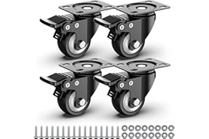 HOLKIE Ruedas para Muebles 50 mm Ruedas de alta resistencia Ruedas con Freno de seguridad Ruedas para Muebles Pesados Capacidad total 250 KG (por juego de 4)