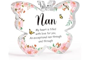 EINANMUT Nan Gifts, Mothers Day Gifts for Nan, Nan Grandma Birthday Gifts, Butterfly Shaped Plaque, Gifts for Nan Nana, Nan Mothers Day Gift, Nanny Mothers Day Gifts, Presents for Nan