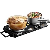 Steinborg Elektrische Doppelkochplatte 2.500 Watt Campingkocher Herdplatte Kochfeld Camping 2 Kontrolleuchten Kochplatte Über