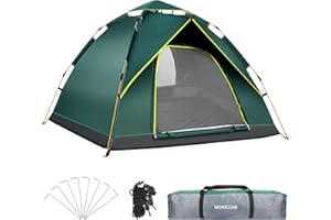 KOMCLUB Tienda de campaña automática, Ligera para 2-3 Personas, Impermeable, Resistente al Viento, protección UV, Playa, al Aire Libre, Viajes, Senderismo, Camping, Caza, Pesca, etc