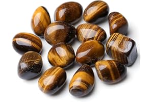 XIANNVXI Tigers Eye Crystal Tigers Eye Stones Natural Irregular Polished Tumbled Stones Bulk Crystals Gemstones Stones Reiki Palm Stones 100 Gram