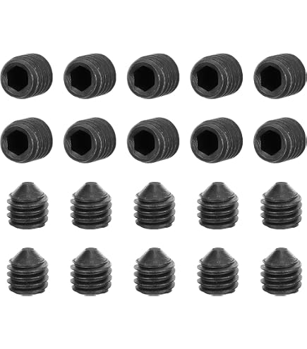 Uxcell M6 X 10mm Hex Socket Grub Screws - Black Alloy Steel, Cup Point, 50 Pieces