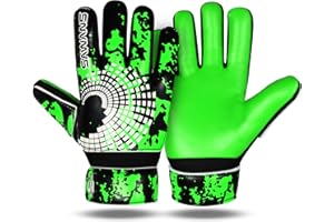 SAWANS Gants de gardien de but de football pour garçons, enfants, jeunes adultes, gants de gardien de but de football, gants de gardien de but de football, paume de main, support de poignet junior