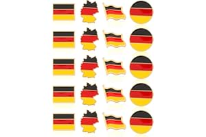 JUNEBRUSHS 20pcs deutscher Flip-Kopfnadel deutscher Flagge Gedenkbrust Mütze für Männer und Frauen Patriotische Kleidung Rucksack Dekoration Accessoires (4 Designs)