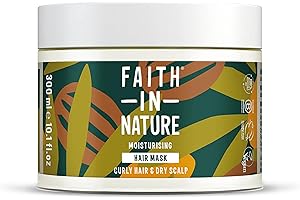 Faith In Nature Organic Shea & Argan Hair Mask, Moisturising for Curly Hair & Dry Scalp, Vegan & Cruelty Free, No SLS, Silicones or Parabens, 300ml (Packing May Vary)