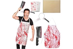 QIURUYUE Halloween Schlächter Kostüm, Metzger Kostüm Herren & Damen, Halloween Horror Doktor Kostüme, Blutige Schürze Halloween