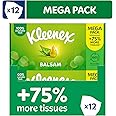 Kleenex Balsam Tissues, Mega Pack - 1,344 Sheets (12 Boxes x 112 Sheets) - Balm Tissues Protect and Soothe Your Nose When You've Got a Cold - Balmcare with Aloe Vera, Vitamin E and Calendula