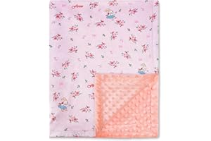 JORNH Baby Blanket for Newborns,New Gifts for Boys Girls Toddlers, Super Soft Baby Cot Blanket with Dotted Fleece Backing, Unisex New born Essentials(crushed flower,75x100cm)