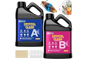UMIKEL Resina Epossidica Trasparente 1896ml/64oz, Kit Completo 1:1 Con Indurente per Creazioni Artistiche, Rivestimento Superfici, Modellismo