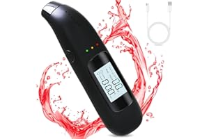 TLIDFGEO Alkoholtester Polizeigenau, Professioneller Alkoholmessgerät mit Digitaler Blauer LCD-Anzeige, Promillemessgerät mit USB-Akku, Tragbarer Atemalkoholtester für Persönliche und Berufliche Nutzung