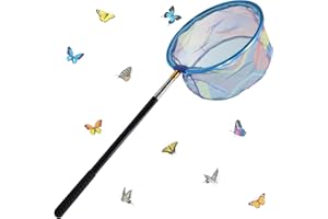 GETRICH Teleskop Kescher Kinder, 66-145CM Angelkescher Schmetterlingsnetz mit Teleskopstange, Kinder Fischernetz Fangnetz Kinderkescher für Outdoor Fische Insekten Angeln Strand Teich Garten Pool