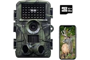 ZYJDGNNY Wildlife Camera WiFi 4K/60MP | Infrared Night Vision 940nm | Motion Detection 0.2s | SD Card 32GB Free