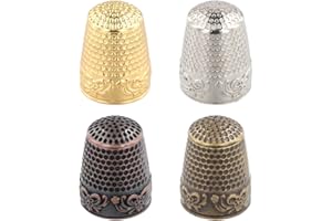PTJJXA 4 Pièces Dés à Coudre Métal, Protection des Doigts en Métal, Bricolage Protecteur Doigt De Couture, Vintage dé à Coudre, dé à Coudre, Accessoire de Couture Artisanat pour Broderie