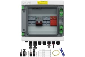 CNLonQcom Überspannungsschutz PV Solar Anschlusskasten 2 String DC 500V 32A Trennschalter Blitzschutz Mit 15A Sicherung IP65 2 In 1 Out Für PV Anlage Komplettset