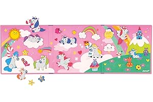 Janod - Magnéti'Stories Einhörner - Magnetisches Lernspiel 30 Magnete - Kinderspielzeug aus FSC-Pappe - Fördert Vorstellungskraft und Handgeschicklichkeit - Ab 3 Jahre, J05452